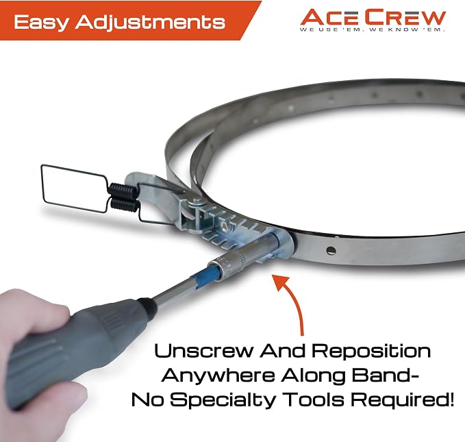 AceCrew Dust Collector Band Clamp One-Size-Fits-Most 11-1/2" to 51" Hose Clamp Stainless Steel Dust Strap (X-LARGE (11-1/2" to 51"))