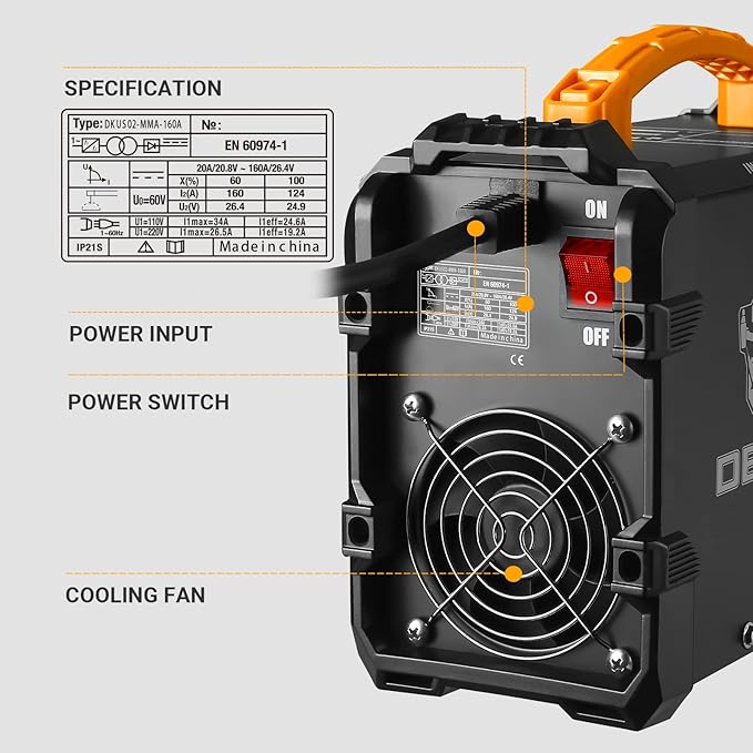 DEKOPRO Stick Welder 160A ARC/Lift TIG 2-in-1 Welding Machine with 110v/220v Dual Voltage IGBT Inverter Welder