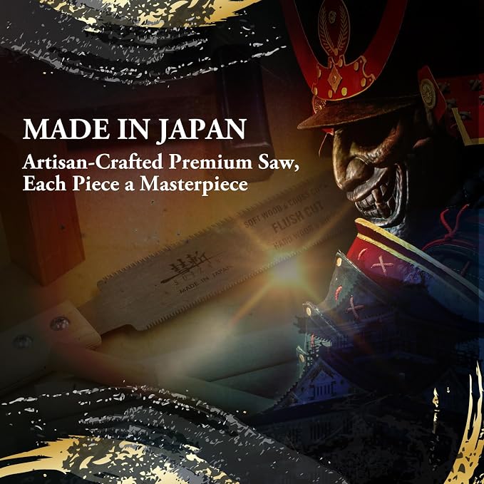 SUIZAN Flush Cut Saw 6" - Japanese Pullsaw Hand Saws Wood Cutting | Professional Pull Saw for Woodworking Furniture Making DIY Tools Dowel Trim Plugs No Set Teeth Sharp Replaceable Blade Ryoba