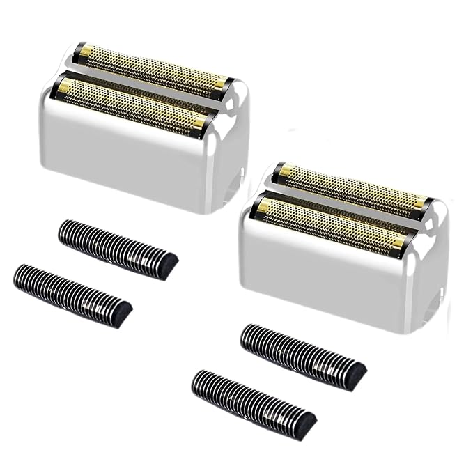 Professional Replacement Foil and Cutters for BaBylissPRO Barberology Double Foil Shaver, Compatible with BaBylissPRO Barberology FXFS2 Shaver (silver)