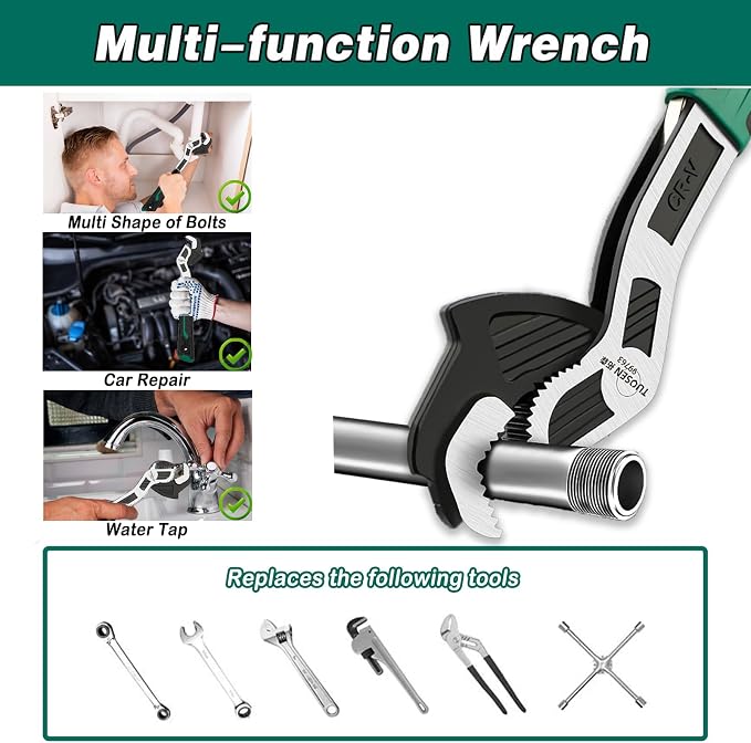 Adjustable Wrenches Multi-function Universal Magic Wrench CR-V Steel Pipe Wrench 10-Inch