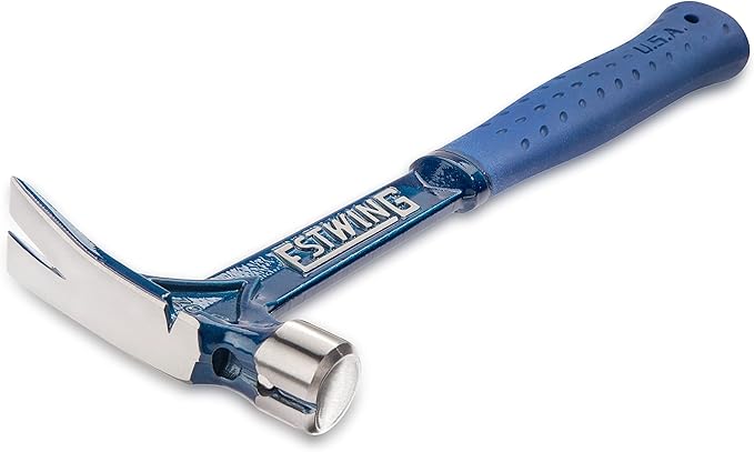 ESTWING Ultra Series Hammer - 15 oz USA Made Short Handle Rip Claw Framing Hammer with Smooth Face & Shock Reduction Grip - E6-15SR