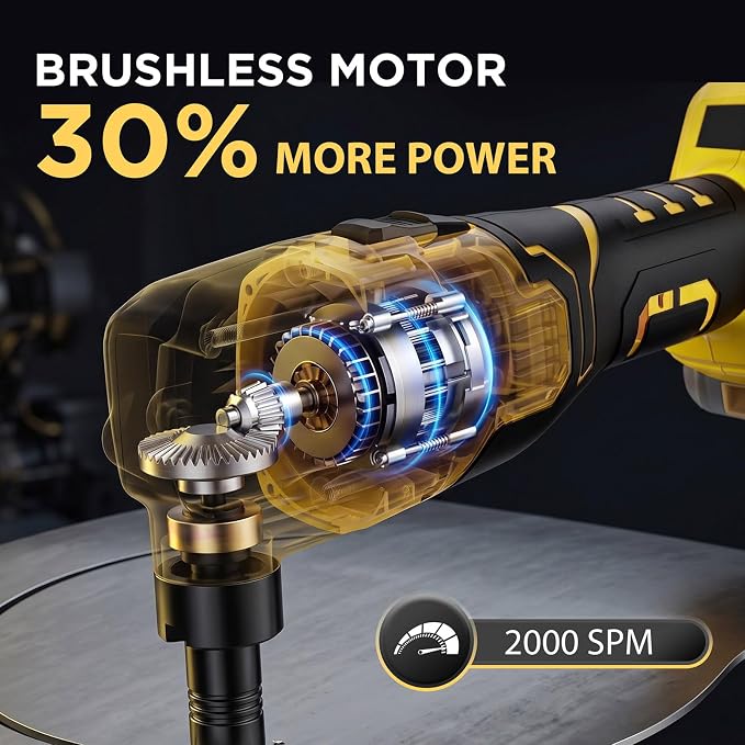 Cordless Metal Nibbler Compatible with DeWalt 20V Battery, 16-Gauge, 2000 SPM Variable Speed Brushless Motor, Ergonomic Handle, 2 Blades (1 Spare), for Stainless Steel/Aluminum/Mild Steel (Tool Only) | Brushless motor, extra-wide grip, debris collectio...