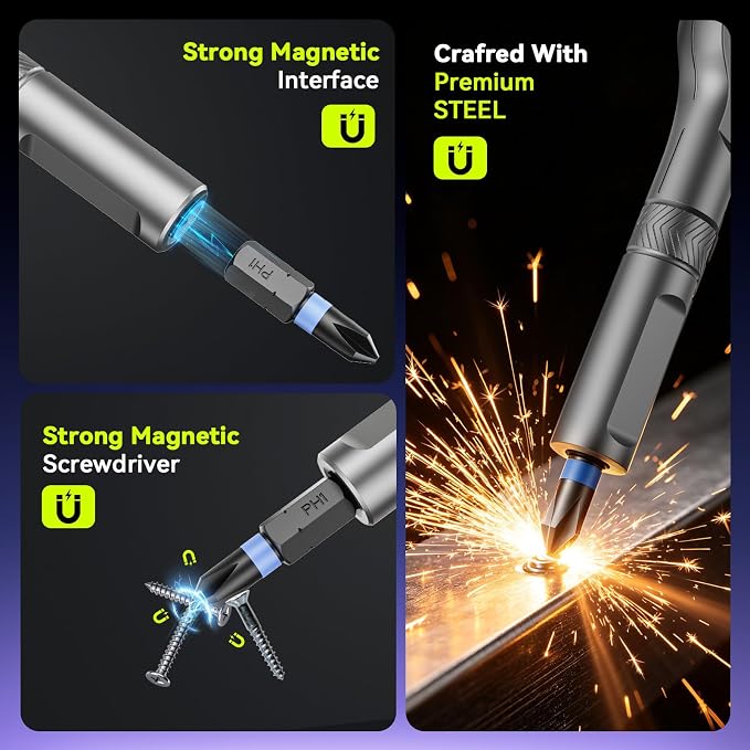 25 in 1 Magnetic Ratchet Screwdriver Set, S2 Steel Bits & 7 CR-V Sockets | Magnetic Steel Bits & Flexible Shaft Suitable for Precision Electronics, Furniture iPhone Furniture Bicycle Tools