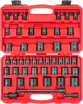 TEKTON 1/2 Inch Drive Impact Socket Set, 45-Piece | SID92403 | (5/16 - 1-1/4 in., 8 - 32 mm), Shallow, 6-Point, Case