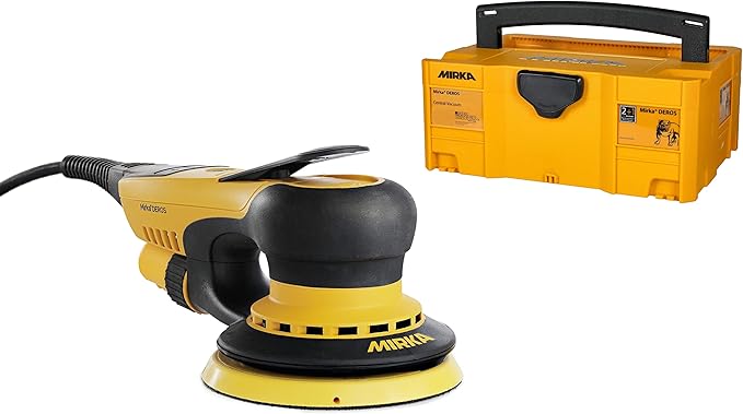 Mirka DEROS 550X CV - 5" Hook & Loop, 5.0mm Random Orbital Sander with Case - 110V Electric Power Tool for Woodworking, Drywall, Automotive Car & Wood Sanding - Professional Dust-Free Sander