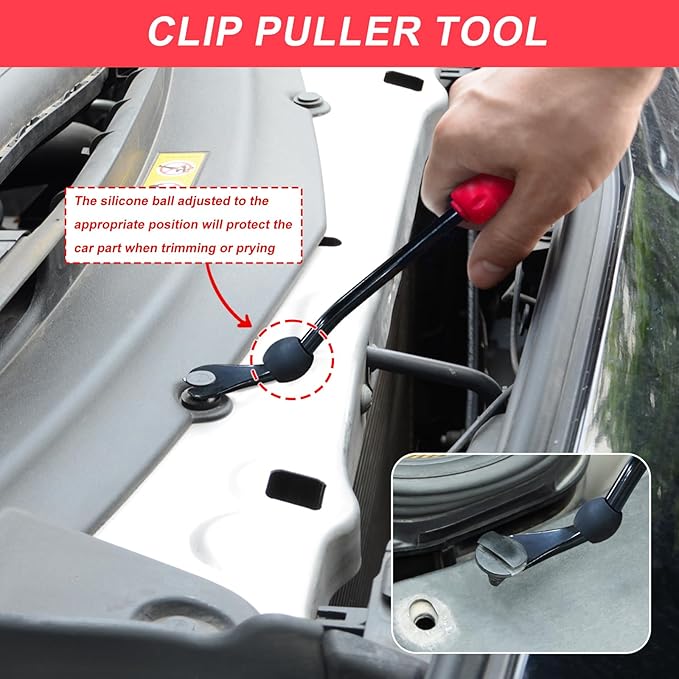 3 Pcs Clip Pliers and Fastener Remover,Clip Removal Tool Panel Clip Removal Pliers Car Trim Rivet Removal Pry Tool Repair Kit for Automotive Door Panel,Upholstery,Dashboard Red