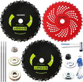 9"x20 Teeth Steel Round Brush Blades Carbon Chainsaw 9"x36T Cutter Weed Eater Blades - Universal Adapter Kit with 3 Round Files Compatible with Brush Cutter, Trimmer, Weed Eater, Stihl, Husqvarna, Ego