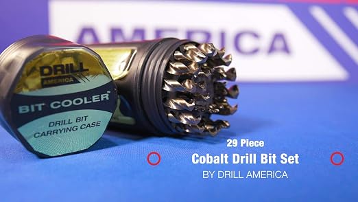 Drill America - D/A29J-CO-PC 29 Piece M42 Cobalt Drill Bit Set in Round Case (1/16" - 1/2" X 64ths), D/ACO Series