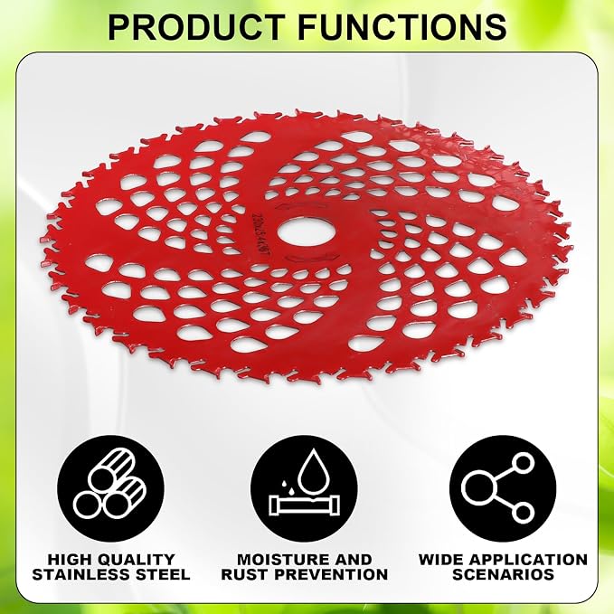 Duraaamo 7 Pcs Brush Cutter Kit Include 9" x 36T Carbide Tipped Blades, 9" x 20T and 10" x 3T Blades with Adapter Kit and Trimmer Head Replacement