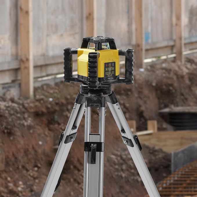 Firecore Green Self-Leveling Rotary Laser Level Kit, Horizontal/Vertical with Plumb Spot, 1969-Foot Range, IP55 Rated, Includes Tripod, Grade Rod, Receiver, 2 Batteries, Carrying Case, and Accessories
