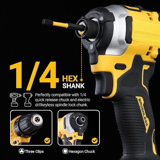 TGFTGF Impact Hex Head Allen Wrench Drill Bit Set, 12PCS, 4-Inch (Metric), Premium S2 Steel 1/4” Hex-Shank Hex Bit Set, CNC Machined Magnetic Screwdriver Bit Set, Storage Box, for Automotive Home DIY