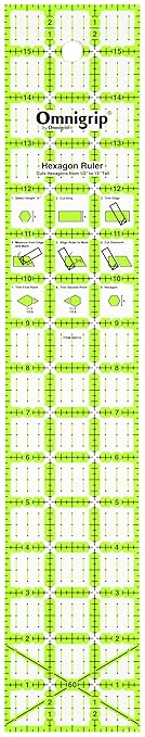 Omnigrid Omnigrip Ruler Hexagon 3in x 16in Rulers & Accessories, 3" x 16",White