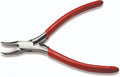 The Beadsmith Platinum Series German Bent Chain Nose Pliers, 4.75 inches (120mm) with polished steel head, red PVC comfort grip handle and double-leaf spring, tool for jewelry making