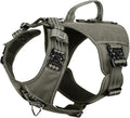 ICEFANG Quick-Moving Tactical Dog Harness X-Large Dogs,No Pull Dog Vest | Control Handle,Reflective,Full Metal Buckles,Adjustable,Hook-and-Loop Panel,Soft Padded,Green,X-Large
