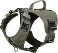 ICEFANG Quick-Moving Tactical Dog Harness for Small Dogs,No Pull Dog Vest | Control Handle,Reflective,Full Metal Buckles,Adjustable,Hook-and-Loop Panel,Soft Padded,Green,Small