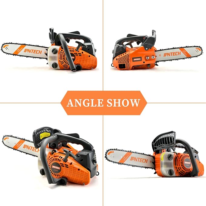Gas Chainsaw 12 Inch Top Handle Chainsaw 25.4CC 2-Cycle Handheld Cordless Petrol Portable Gas Powered Chain Saw for Tree Wood Cutting
