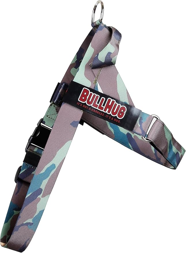 Adjustable Dog Harness– No Pull, No Choke – for English Bulldogs, French Bulldogs, Pugs & Broad-Chested Breeds – Easy, Safe Walks (Army, Small)