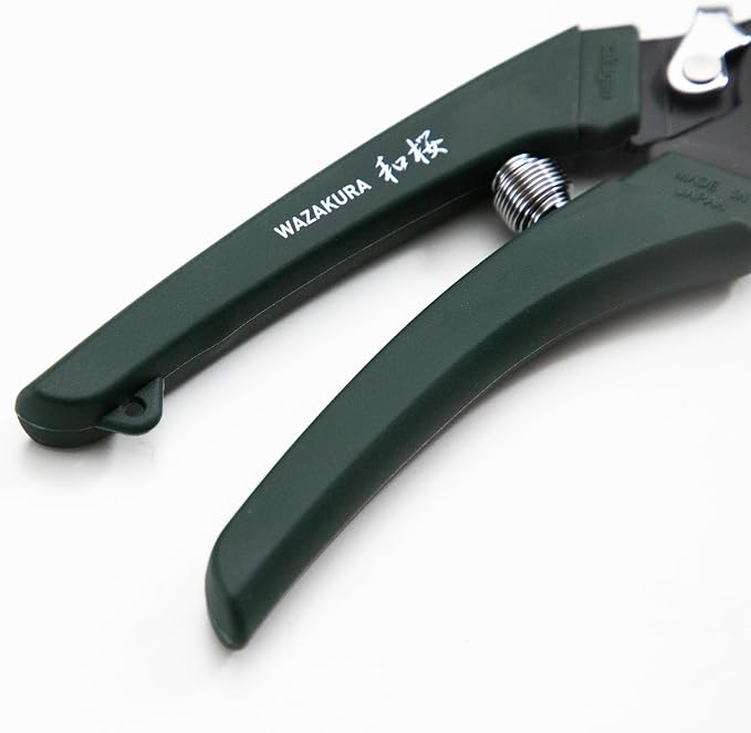 Wazakura Black Blade Pruning Shears - Carbon‑Reinforced Fluorine Coated, Ultra‑Sharp Clean Cuts for Flowers & Branches up to 1cm, Japanese Professional Garden Shears