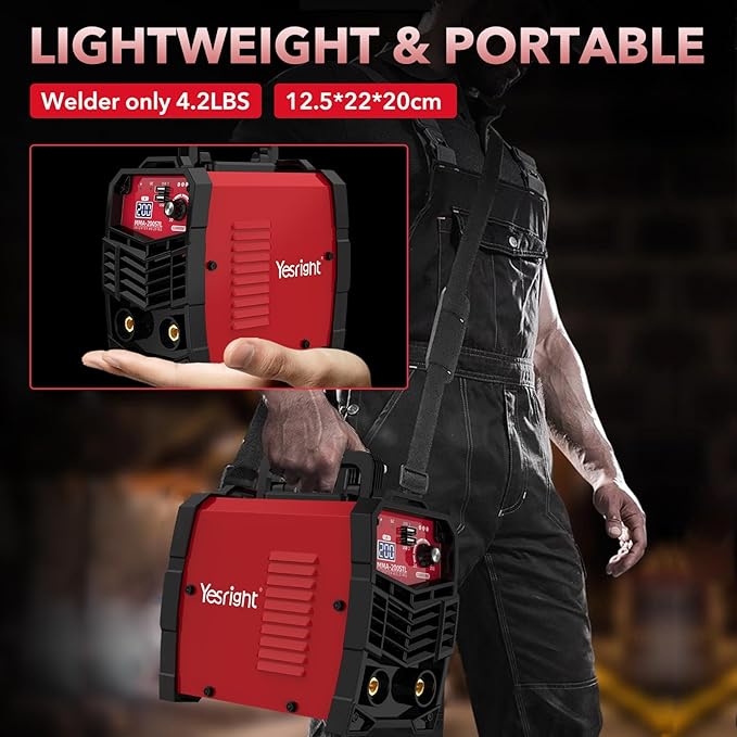 Mini Stick Welder, 200A Portable Welding Machine with 20PCS Rods & Welding Goggles, Small Welder Machine 110V with IGBT Inverter Hot Start for Professionals & DIY Enthusiasts