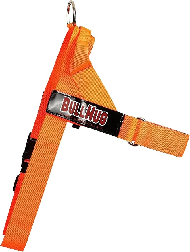 Adjustable Dog Harness– No Pull, No Choke – for English Bulldogs, French Bulldogs, Pugs & Broad-Chested Breeds – Easy, Safe Walks (NEON Orange, Medium)