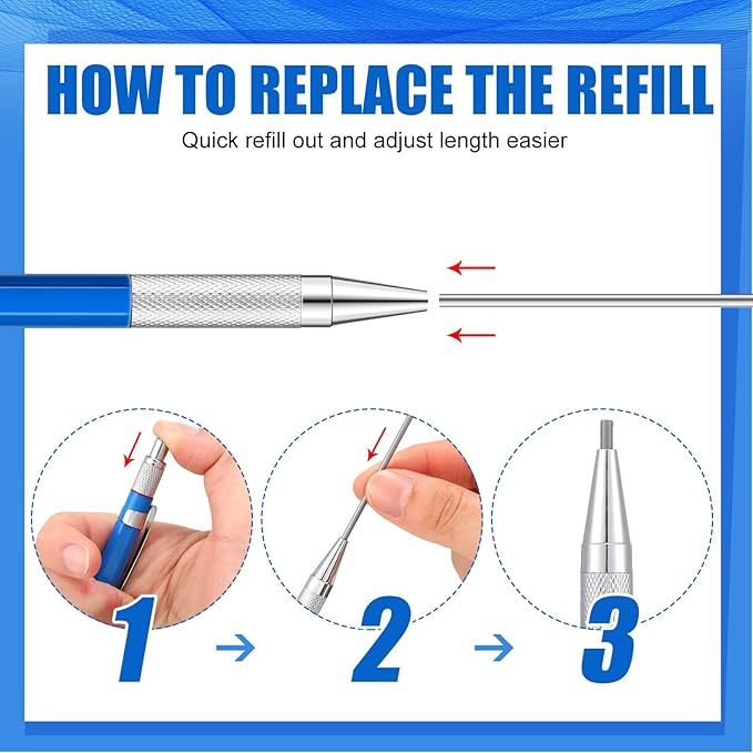 Gersoniel 2 Pcs Welders Pencil with 48 PCS Round Refills Mechanical Pencils Metal Welding Marker for Tube Pipe Fitter Welder Steel Construction Woodworking (Silver, Black, Red, Yellow, Green)