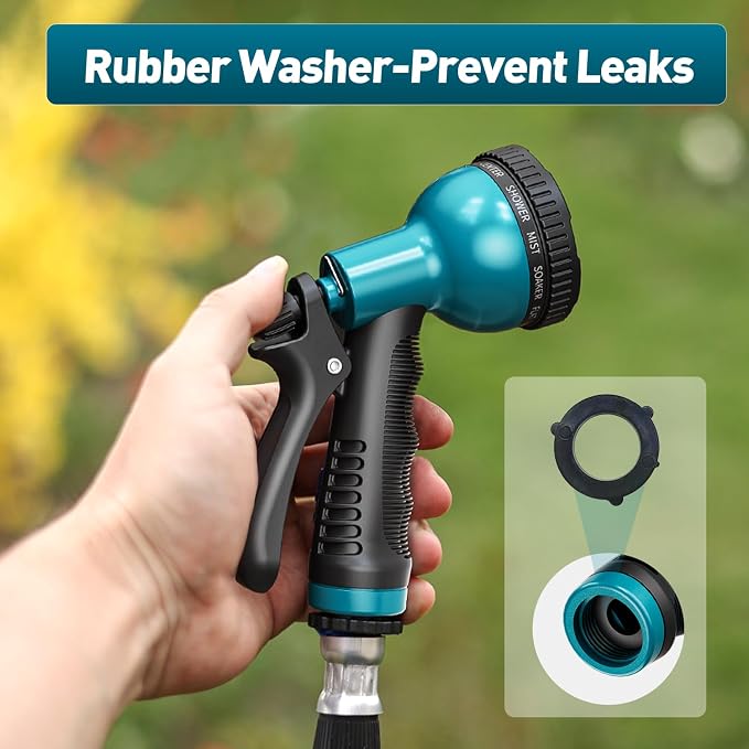 Garden Hose Nozzle Sprayer 10 Watering Patterns Spray Nozzles Heavy Duty Hose Head Lightweight Hose Attachment Blue