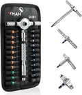 VMAN Ratchet Screwdriver Set, magnetic Screwdriver sets, S2 Steel Bits, DIY Combination Flexible Shaft, Suitable for Furniture Assembly, Precision Electrical Appliance Repair, Bicycle Tools