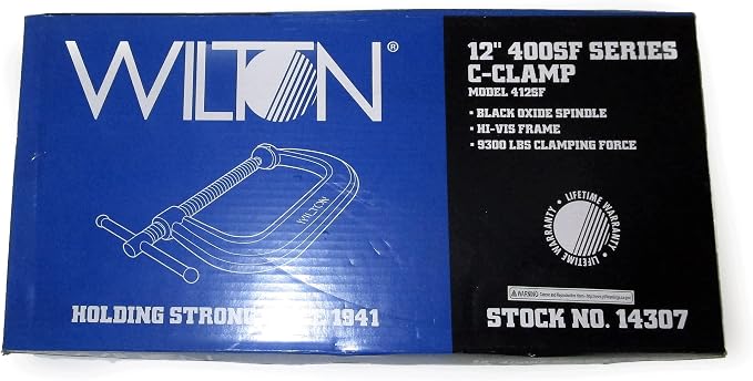 Wilton Hi-Vis C-Clamp, 12-1/4" Opening, 6-1/4" Throat, 9300 Lbs. Clamping Force (Model 412-SF)
