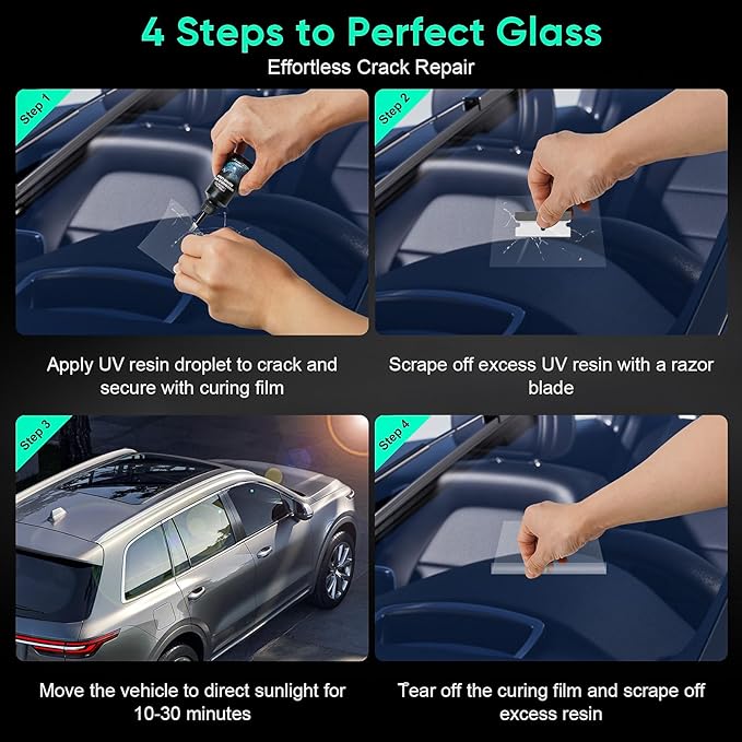 2 Pack Windshield Chip Repair Kit - 2026 Upgrade Car Windshield Crack Repair Kit, Glass Repair Liquid for Cracks and Chips, Rock Chip Repair Kit for Fix Windows, Mirrors, Glasses, All Crack Types