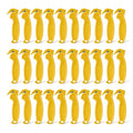 Amazon Basics Film Safety Cutter, Concealed Stainless Steel Blade with Tape Splitter for Boxes, Packages, Shrink Wrap, Yellow, 30-Pack