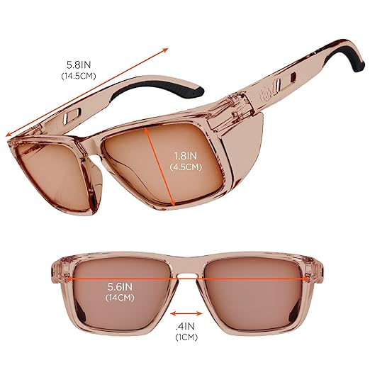 Ergodyne Skullerz SIXTEN Safety Glasses with Side Shields, Anti Fog + Anti Scratch, ANSI z87.1 with Protective Microfiber Bag