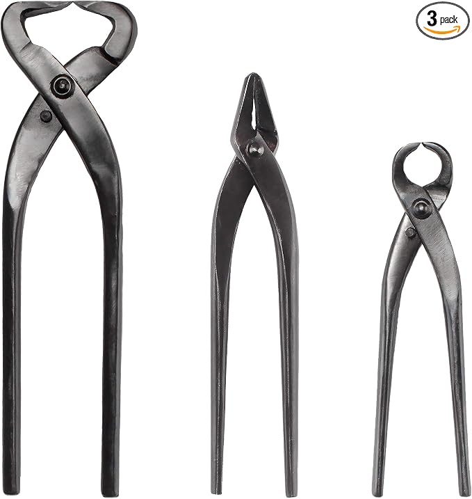 BambooMN Bonsai 3 Piece Set, Trunk Splitter, Jin Pliers, and Root Cutter, Bonsai Trimming, Beginner Friendly - 1 Set