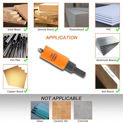 1 inch Hole Saw with Arbor for Cutting Metal Wood and Plastic, 25mm Bi-Metal Hole Cutter for Different Project with Smooth and Flat Drilling Edge, Fast Chip Removal, Handy Hole Saw Kit Set