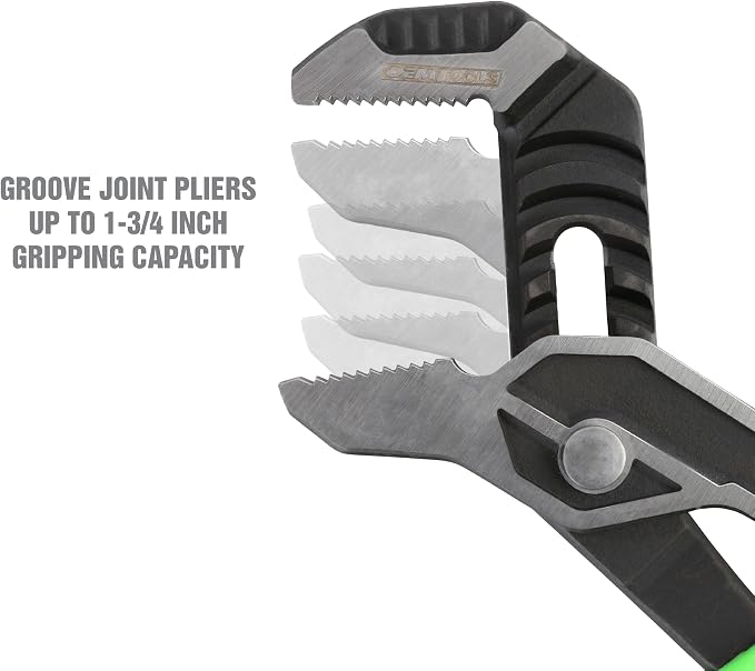 OEMTOOLS 22647 3 Piece Mechanics Pliers Set, For Cutting, Gripping, and Turning Tasks, Includes Diagonal, Linesman, and Groove Joint Pliers, Hardened Edges, Rust-Resistant Finish, TPR Grips