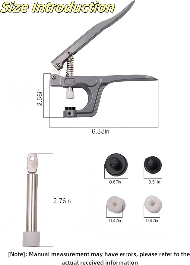 Bepisof Snap Fasteners Kit, Snap Pliers, Snap Fastener Tool, Snaps for Fabric with Tool, No-Sew Press Attacher Punch for T3 T5 T8 Plastic Snaps, Great for Clothing Craft DIY Projects