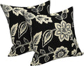 LVTXIII Outdoor Pillows 20x20 Inch, 2 Pack Large Decorative Square Throw Pillows with Inserts for Couch, Bed, Floor Seating, Patio Furniture, Elegant Vines Black