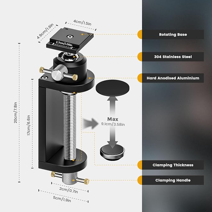 WhiteRhino Mount Vise and Grinder,360° Rotating Bench Grinder Stand,Heavy-Duty Vise Floor Pedestal with 1.9" x 1.5"Mounting Plate,Compatible with Most Mini Vise Clamp,Grinders,Drill Press,etc