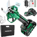 Electric Pruning Shears, 2.1" (54mm) Cutting Diameter Cordless Electric Scissors with LCD Display, 21V Brushless Motor Branch Cutter with 2 PCS Rechargeable 2000mAh Batteries & 2 Blades (Green)