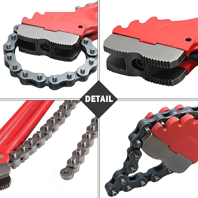 Chain Pipe Wrench 24" for 3" ~ 5" pipe diameter, chain length 20.3". Heavy-duty chain pipeline tool for pipeline installation, oilfield pipeline operations and maintenance