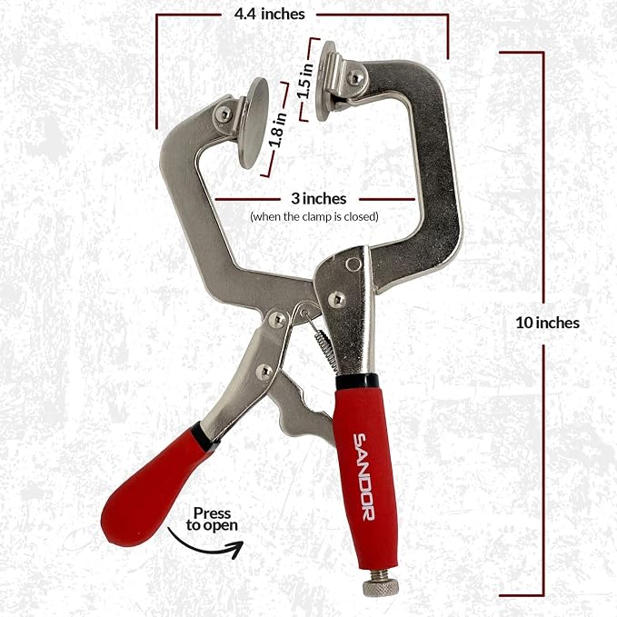 3" Metal Face Clamps for Woodworking - (Pack of 2) Heavy Duty C-Type Wood Clamp Tools with Ergonomic Grip for DIY, Pocket Hole Joinery, Cabinetry, Welding, Carpentry
