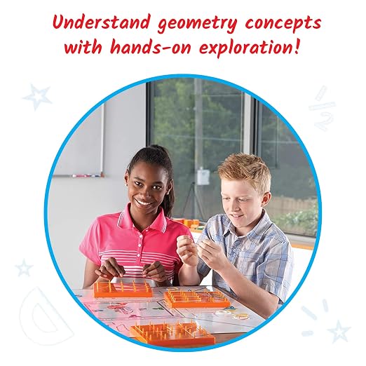 hand2mind Geoboards Classroom Kit, Geoboards with Rubber Bands, Geometry Board, Kindergarten Math Manipulatives, Rubber Band Peg Board, Hands On Math Kit, Geometric Shapes for Classroom (Set of 30)