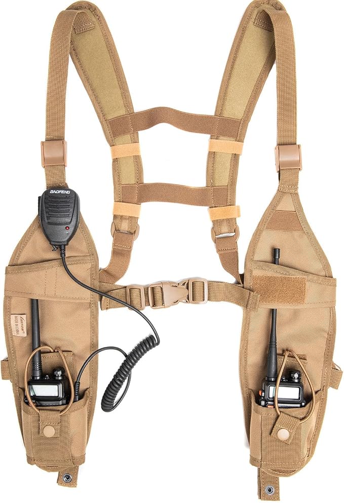 Radio Shoulder Harness Holster Chest Holder Universal Vest Rig for Police Firefighter Two Way Radio Search Rescue Essentials