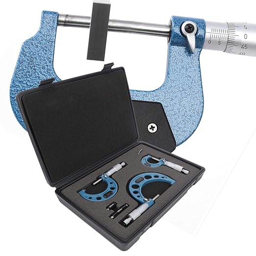 3Pcs Industrial Tools Premium Outside Micrometer Set Precision Machinist Tool 0-75mm with Carbide Tips
