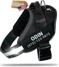 Personalized Dog Harness with Custom Name Patches, Adjustable Reflective No Choke Dog Vest with Handle for Small Dogs and Growing Puppy, Black, XS