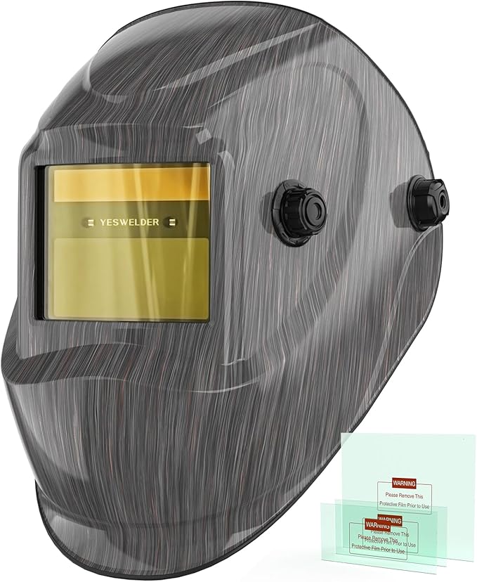 YESWELDER Auto Darkening Welding Helmet, Blue Light Blocking, 1/1/1/1 True Color Solar Powered Welding Hood with 2 Arc Sensors, Wide Shade 3.5/9-15 Welder Mask for TIG MIG ARC and Grind