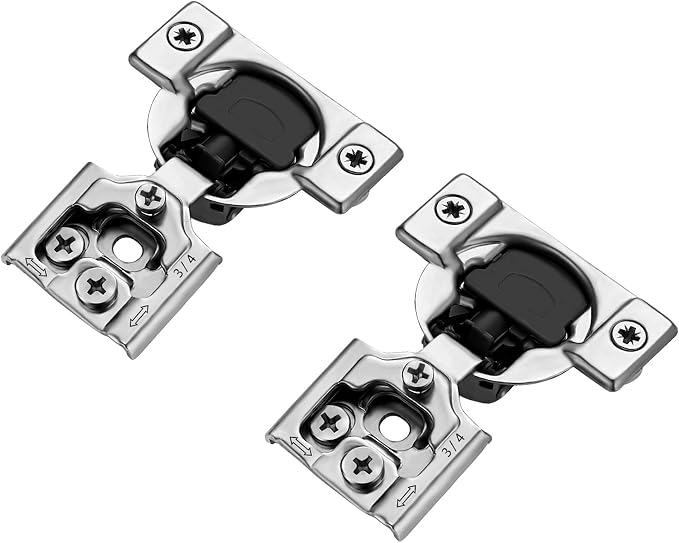 Ravinte 30 Pack (15 Pairs) 3/4 Inch Overlay Soft Close Cabinet Hinges - Satin Nickel Hidden Concealed Hinge - Stainless Steel Self Closing for Kitchen