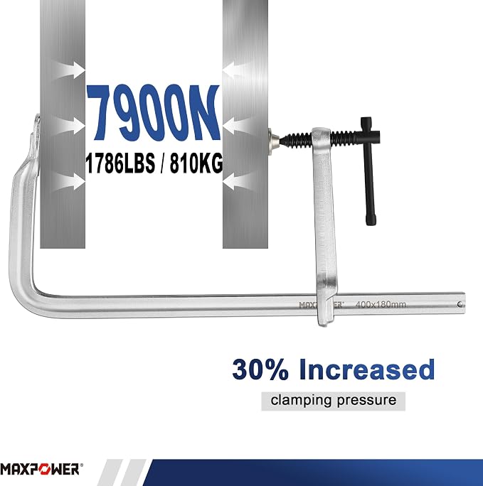 MAXPOWER Deeper Throat F Clamp, 7-1/8" Throat, 15-5/8" Opening