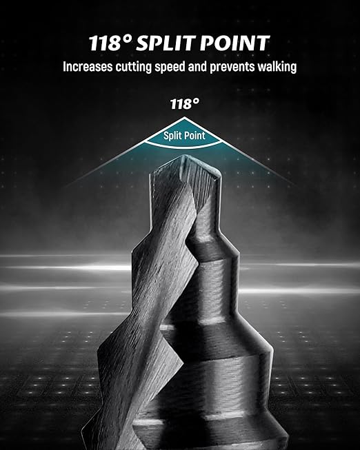 Lichamp Jumbo 2-3/8" Unibit Step Drill Bit for Metal, Extra Large Drill Stepper Bit for Hard Metal Heavy Duty, 12 Sizes from 1/4" to 2-3/8", Spiral Grooved, C5BK