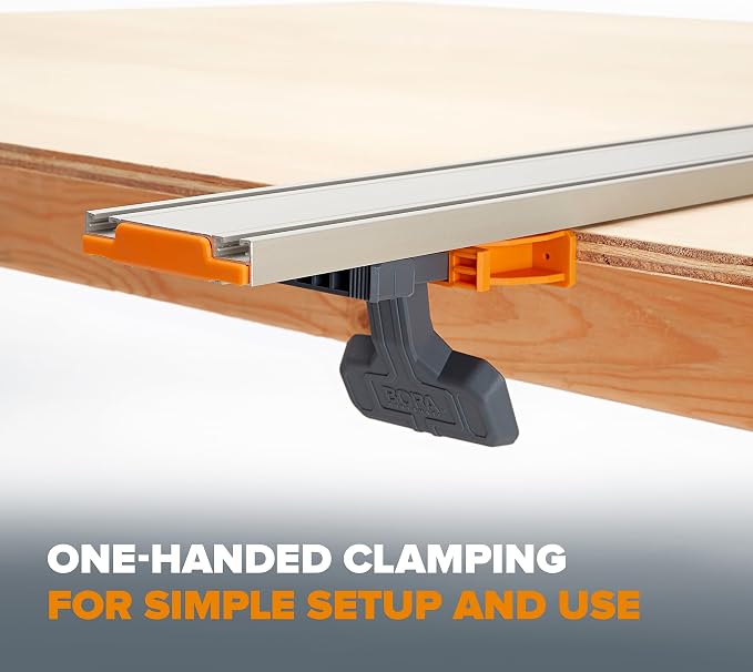 BORA 50” NGX Circular Saw Guide Rail, Clamp Edge for Circular Saws, Great for Straight Cross-Cutting Plywood Sheets and Routing Dados, 544050